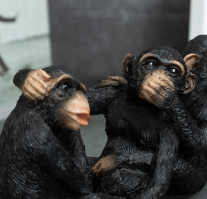 The Hear-No See-No Speak-No Evil decoración de la oficina en casa estatua de tres monos - Product Image 3