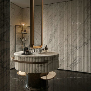 Lussuoso Mobile da <span class=keywords><strong>Bagno</strong></span> Spazioso con <span class=keywords><strong>Lavabo</strong></span>, Stile Isola con Doppio <span class=keywords><strong>Lavabo</strong></span> in Quarzite Pantagonia - Product Image 6