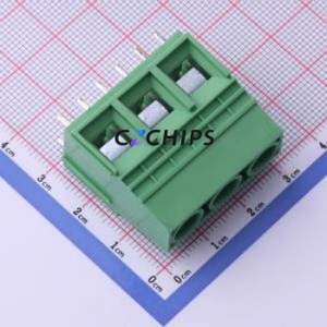 DB116B-10.16-3P-GN-P Screw Terminal Block P=10.16mm Connector ( Construction: 1x3P )( Pitch: 10.16mm )( Color: Green ) - Product Image 1