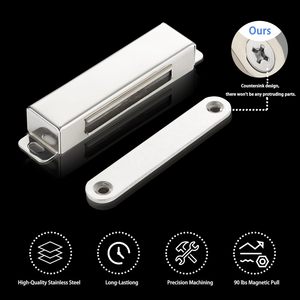 Loquet de porte <span class=keywords><strong>magnétique</strong></span> robuste-Force de traction de 90lb, acier inoxydable, antirouille - Product Image 2