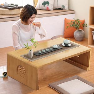 <b>Bamboo</b> Folding Tea <b>Table</b> With Storage Multifunctional Low Coffee <b>Table</b> For Tatami Room Traditional Chinese Study Use - Product Image 4