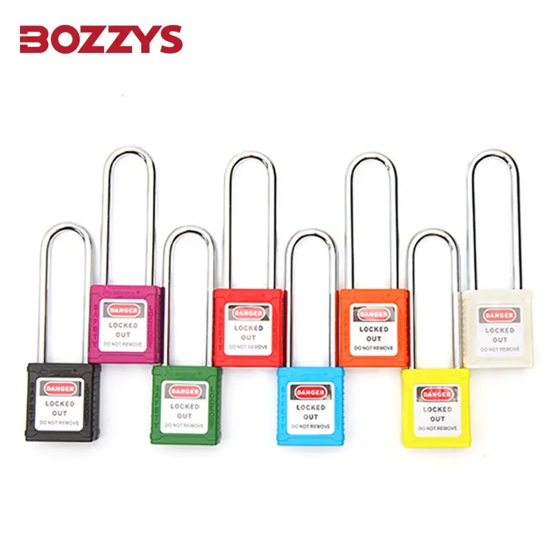 BOZZYS White Loto 76mm Grillete de acero Candado de plástico con bloqueo de seguridad industrial personalizado con llave igual a los mejores precios