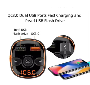 נגן MP3 לרכב עם בלוטות' מטען לרכב ללא ידיים תצוגת מתח בזמן אמת פענוח אודיו ללא אובדן ניווט התראת קול - Product Image 5