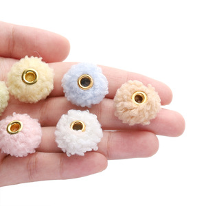 Colorful <b>Teddy</b> Bear Plush Beads Large Hole Round Spacer Beads For DIY Craft Supplies - Product Image 3