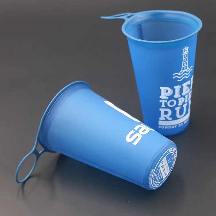 Экологически чистые складные многоразовые портативные складные чашки для воды из ТПУ с логотипом на заказ