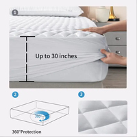 Protège-matelas Hygroscopique Imperméable en Bambou/Coton Haute Qualité Couleur Unie Technique Tricotée 300tc Pour la Maison