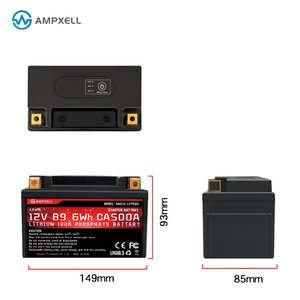 Ampxell แบตเตอรี่ลิเธียมแบบชาร์จไฟได้12V 89.6Wh 7Ah CA500A ได้อายุการใช้งานยาวนานแบตเตอรี่ลิเธียมชาร์จได้สำหรับรถจักรยานยนต์รถยนต์ AMX12--70FQ CA500 7Ah 12V - Product Image 4