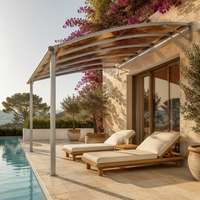 Auvent mural en polycarbonate avec structure en aluminium, abri de terrasse incliné, protection contre la neige, sur mesure pour villa, OEM
