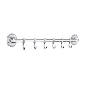 Porte-serviettes en acier inoxydable Saint Ruijia avec crochets pour salle de bain, cuisine, porte, 4 crochets chromés - Product Image 2