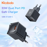Chargeur Mcdodo 415 33W USB-C + adaptateur secteur mural double port GaN Mini à faible chauffage PD PPS 30W 20W 33W pour Xiaomi iPhone