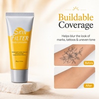 Crème Correctrice Corporelle Effet Filtre Peau Couvrance Totale Waterproof pour Tatouages et Cicatrices avec Pinceau 50g Longue Durée Marque Privée