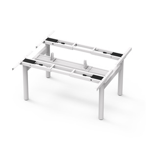 Patas de escritorio eléctricas ajustables en altura, estructura metálica de doble asiento, diseño minimalista para uso en oficina - Product Image 5