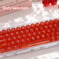 Lot de touches de clavier transparentes MCA en cristal coloré pour PC personnalisés, idéal pour une configuration de bureau esthétique ou comme cadeau