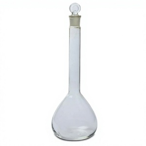 Frasco Volumétrico de Vidrio Borosilicato con Cuello Largo y Tapón para Preparación de Soluciones de Laboratorio - Product Image 1
