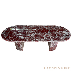 Lussuoso Set da Pranzo in Marmo Rosa Levanto Stile Retrò con Luce Naturale <span class=keywords><strong>per</strong></span> Cucina e Hotel, Piano Ovale Ecologico - Product Image 2