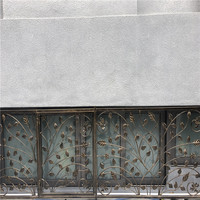 Ventanas de hierro forjado a mano de lujo elegante ventana
