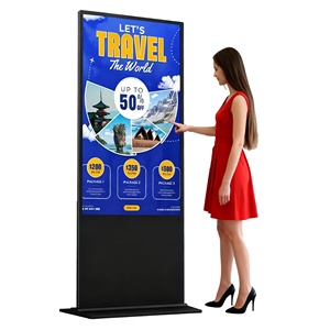 Affichage numérique vertical sur pied, écran tactile capacitif 49 pouces, kiosque interactif, CMS basé sur le cloud pour utilisation en agence, hall d'hôtel - Product Image 1
