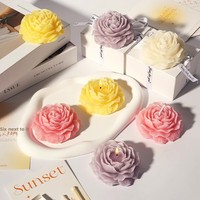 Bougie parfumée à l'aromathérapie en forme de pivoine au design unique, décoration d'intérieur classique, souvenir romantique pour la fête des pères, cire de soja et de noix de coco