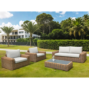 เฟอร์นิเจอร์หวาย PE สไตล์โมเดิร์นหรูหราเซ็ตเก้าอี้ระเบียงและโซฟาสำหรับโรงแรมลานบ้านวิลล่าหรือการพักผ่อนภายนอกอาคาร - Product Image 6