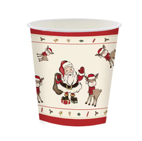 Vente chaude Père Noël Vaisselle Jetable Sur Le Thème Assiettes En Papier Serviettes Tasses Vaisselle Articles De Fête Boîte À Lunch Inclus