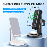 Chargeur rapide sans fil OEM 3 en 1 support de chargeur magnétique sans fil pour écouteurs de montre intelligente
