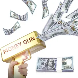 Hot vendendo ouro dinheiro arma brinquedos shooter pulverizador dinheiro arma para jogo