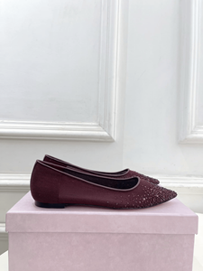 Chaussures Jimmy de haute qualité pour femmes à talons bas, respirantes, en maille, avec dégradé de diamants, entièrement enveloppantes, à bout peu profond - Product Image 2