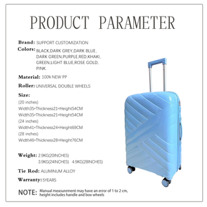 Bán Buôn Tùy Biến Công Suất Lớn Cứng Vali PP Hành Lý Đặt 4 Đôi Bánh Xe Cứng Vali Cho Dài Khoảng Cách Du Lịch Trường Hợp - Product Image 5