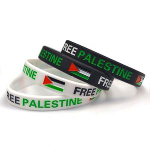สายรัดข้อมือซิลิโคนขายส่งจากโรงงาน สร้อยข้อมือแฟชั่นสำหรับกิจกรรม งานเทศกาล ธงปาเลสไตน์ ธงซีเรีย สายรัดข้อมือสำหรับโปรโมชั่น - Product Image 4