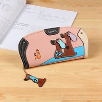 Dompet Anjing Lucu Gaya Korea dengan Ritsleting, Dompet Panjang Fashion, Dompet Wanita