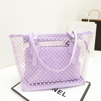 Sac à linge pliable léger et écologique en PVC imperméable avec logo personnalisé, fermeture éclair, poignée souple et maille portable