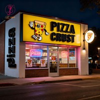 Enseigne commerciale personnalisée éclairée par LED, lettres en relief 3D à éclairage frontal, signalétique extérieure, enseigne LED pour pizzeria, pour la publicité commerciale