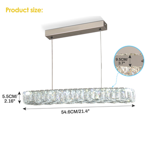 520mm Kristallen RVS LED Eetkamerlamp Koud Wit Licht Cafés Restaurants Thuiskeukens Schakelaarbediening Oppervlakte - Product Image 5