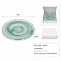 270mm Grüne Wirbel-Glasplatte Salat-Servierteller Bleifreier Speiseteller für Restaurant und Zuhause mit Individuellem Logo OEM Großhandel Fabrik