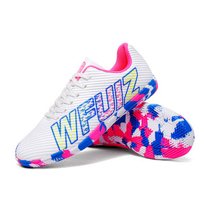 Zapatos de Fútbol Blancos, Rosas y Azules, Parte Superior Sintética, Suela de Goma, Unisex, Calzado Deportivo de Verano - Product Image 5