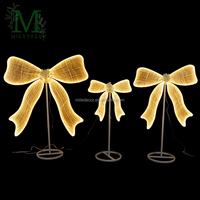 MILE nouveauté scène de mariage toile de fond décoration ornements grand métal nœud papillon Led route lumières support