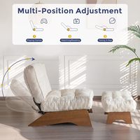 Chaise pouf inclinable moderne et confortable avec repose-pieds réglable salon rembourré pour salle de lecture d'hôtel