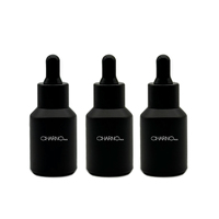 Fabricant de luxe 1oz 30 ml bouteille d'essence vide pour sérum de soin de la peau noir mat bouteille cosmétique séparée
