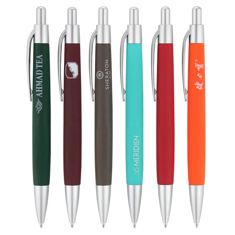 Stylo à bille en plastique en caoutchouc clic hôtel moins cher stylo personnalisation stylo à bille avec logo méga offre spéciale promotion logo personnalisé