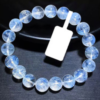 Bracelet en Quartz Bleu Aiguille de Madagascar Naturel Premium, Bijou de Collection en Pierre Précieuse pour Collection et Cadeau de Luxe