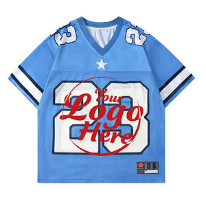 Camiseta de fútbol de manga corta holgada con gráfico y cuello en V para hombre, elegante camiseta de poliéster para Fitness, Impresión de transferencia por sublimación comprimida - Product Image 2