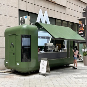 Camioncino Gelati e Hot Dog, Rimorchio Mobile per Pizza e Snack Completamente Attrezzato, in Acciaio Inossidabile Resistente alla Ruggine per Alimenti all'Aperto - Product Image 1