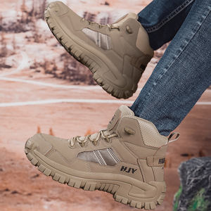 נעלי עבודה לגברים עם מגן פלדה, עור אמיתי, מבודדות, נעלי הליכה, נעלי מדבר, נעלי אימון גבוהות - Product Image 3