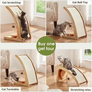 Mèo gãi Board tre mèo Bóng đồ chơi với đôi đường ray mèo giảm căng thẳng Đồ chơi