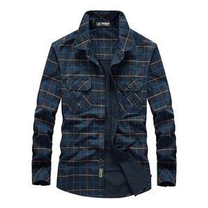 Venta caliente <span class=keywords><strong>para</strong></span> <span class=keywords><strong>Amazon</strong></span> 100% algodón hombres Casual Plaid Chemise otoño <span class=keywords><strong>camisas</strong></span> a cuadros transpirable hombres Carreaux camisa - Product Image 5