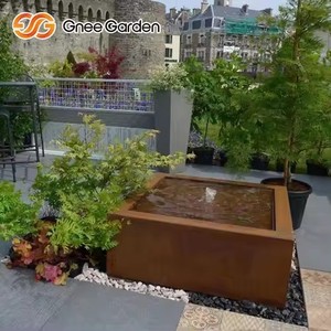 Décoration de jardin Table à eau carrée rouillée <span class=keywords><strong>Fontaine</strong></span> en <span class=keywords><strong>acier</strong></span> <span class=keywords><strong>corten</strong></span> Caractéristique de l'eau - Product Image 2