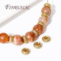 Séparateurs de perles métalliques en laiton plaqué or 18 carats Zircon pour la fabrication de bijoux à bricoler soi-même Accessoires pour composants de bijoux