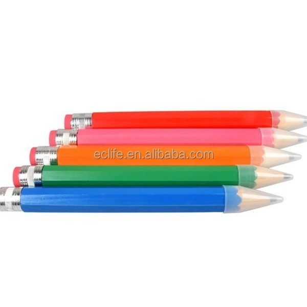 Индивидуальный рекламный подарок огромный карандаш 35 см Красочный гигантский деревянный карандаш с большим ластиком