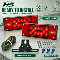 Feu arrière LED HSSH 12V, 28 LED, 205 mm, pour camion lourd, remorque, semi-remorque, véhicule de transport