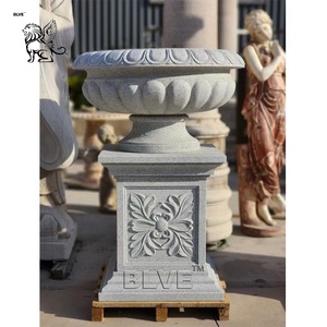BLVE Jardin Extérieur Décoratif Grande Villa <span class=keywords><strong>De</strong></span> Luxe Style Français Conception Calcaire Jardinière Urnes Gris Marbre <span class=keywords><strong>Pot</strong></span> <span class=keywords><strong>De</strong></span> <span class=keywords><strong>Fleurs</strong></span> - Product Image 4
